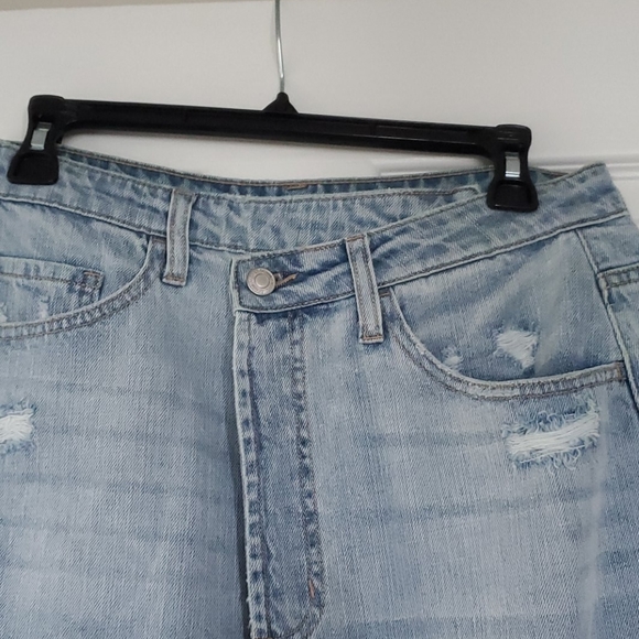 Asymmetrical High Waist Denim Skirt - Picture 2 of 5